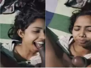 Today Exclusive- Cute Desi Girl Blowjob and Showing Her Boobs Part 1