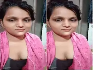 Today Exclusive- Super Cute Look Desi Girl Showing Her Boobs and Pussy Part 3