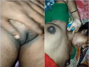 Today Exclusive – Desi Sleeping Wife Boobs and Pussy Video Record By Hubby