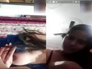 Today Exclusive- Cute Shy Girl Showing Her Boob