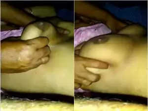 Today Exclusive- Sexy Wife Boobs Pressing By Hubby