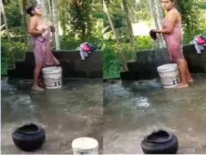 Today Exclusive- Desi Girl Out Door Bathing Record In Hidden Cam