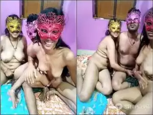 Today Exclusive- Desi Threesome Village Couple Fucking Show