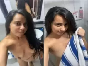 Today Exclusive- Sexy Girl Record Her Nude video