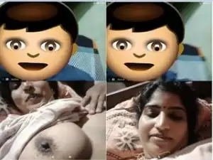 Today Exclusive- Desi Bhabhi Showing Her Boobs To Lover On Video Call Part 1