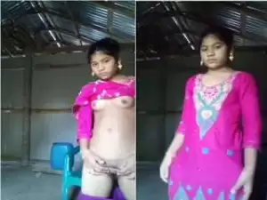 Today Exclusive-Cute Bangla Girl Showing Her Boobs and Pussy