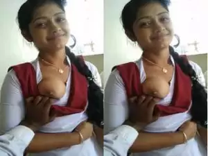 Today Exclusive- Hot Desi Girl Boobs Pressing And Fucked By Lover Part 2