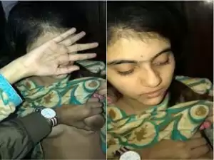 Today Exclusive- Shy Desi Girl Boobs Pressing By Lover