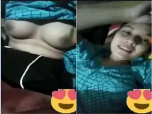 Today Exclusive- Cute Desi Girl Showing Boobs On video Call