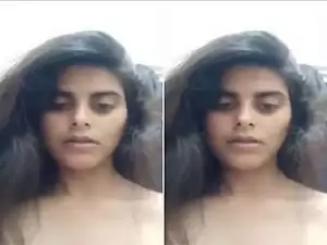 Today Exclusive- Cute Desi Girl Showing Her Boobs and Pussy