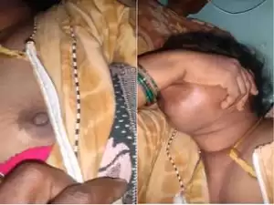 Today Exclusive- Sleeping Wife Boobs and Pussy Video Record By Hubby Part 2