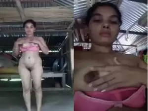 Today Exclusive – Desi Village Girl Shows her Boobs and Pussy Part 1