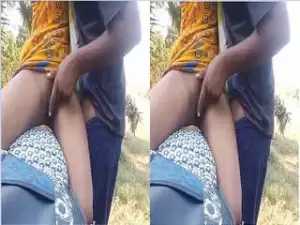 Today Exclusive –  Desi Mallu Girl Blowjob and Outdoor Fucked Part 1