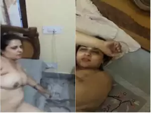 Today Exclusive –Shy Desi Bahbhi Boobs and Pussy Video Record By Lover