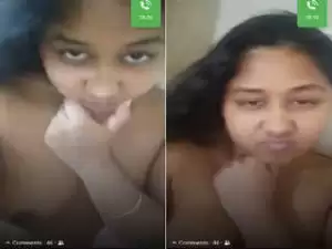 Today Exclusive –Cute Shy Desi Girl Shows boobs on Vc