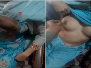 Today Exclusive – Cute Desi Girl Boobs Pressing By Lover