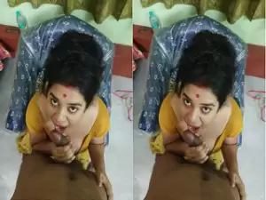 Today Exclusive- Sexy Boudi bathing and Give Blowjob Part 2