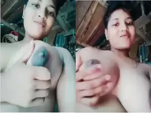 Today Exclusive-Horny Village Girl Shows boobs  and Fingering