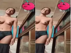 Today Exclusive-Desi Village Girl Shows her Boobs On VC part 2