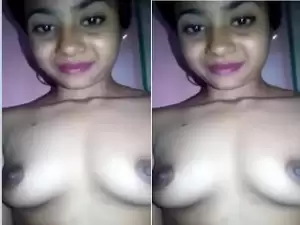 Today Exclusive-Desi Bangla girl Shows her Boobs and Pussy