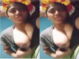 Today Exclusive- Cute Bangla Girl Play with her Boobs part 5