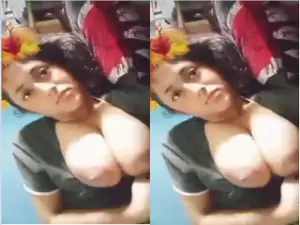 Today Exclusive- Cute Bangla Girl Play with her Boobs part 4