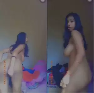 Today Exclusive-  Cute Desi girl Strip her CLoths and Shows Nude Body part 2