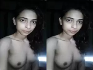 Today Exclusive-Cute Bangla Village Girl Shows her Boobs and Pussy