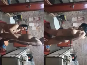 Today Exclusive- Horny Desi Bathing and Fucking part 1
