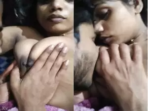 Today Exclusive- Sexy Wife Boobs Pressing By Hubby