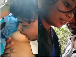 Today Exclusive-Desi Lover Romance and Boobs Sucking