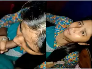 Today Exclusive-Cute Desi girl Sucking Dick