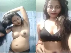 Today Exclusive- Sexy Desi girl Shows Her boobs part 4
