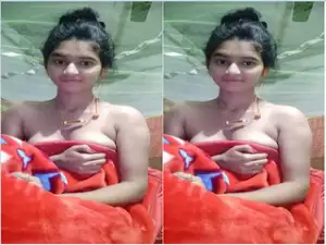 Today Exclusive-Cute Desi Girl Shows Her Nude Body On VC Part 3