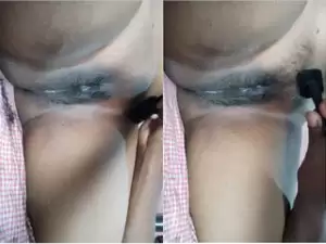Today Exclusive-Desi Wife Pussy Shaving and Oil Massage part 1