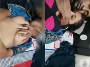 Today Exclusive-Sexy Desi Bhabhi Boobs Sucking By Hubby