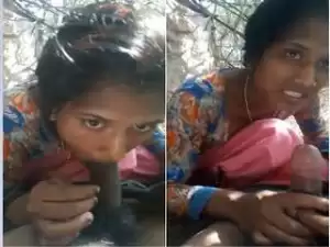 Exclusive- Desi Village Girl Outdoor Blowjob