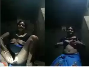 Today Exclusive- Village Bhabhi Shows her Boobs and pussy