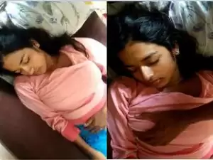 Exclusive- Cute look Desi Girl Brest Pressing By Lover