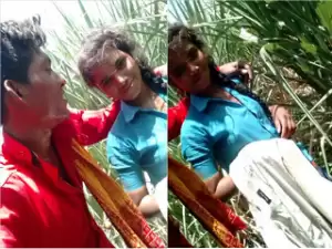 Desi Village Lover Outdoor Kissing