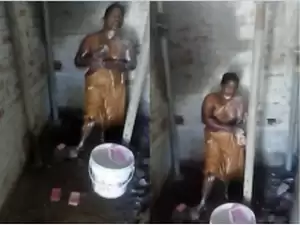 Today Exclusive- Tamil Wife Bathing Video Record by Hubby Part 2