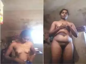 Today Exclusive- Sexy Desi Girl Strip her Cloths and Showing her Boobs and pussy to lover