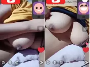 Exclusive- Desi Girl Showing Her Boobs on Live app  part 1