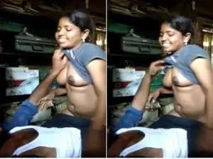 Exclusive- Cute Desi Girl Boob Pressing And Ridding Lover Dick