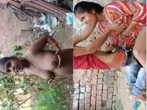 Desi Vlg Bhabhi Blowjob and OutDoor Fucking