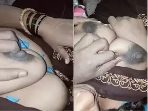 Exclusive- Desi Village Bhabhi Boob Pressing By Hubby