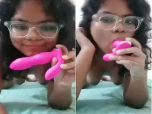 Nasty Girl Shows Her Boobs and Sucking Dildo Part 2
