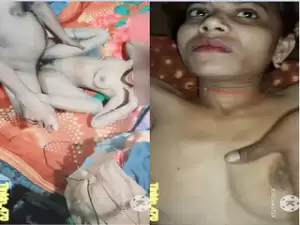 Desi Wife Boobs pressing and Fucking