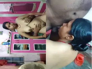 Desi Wife Boobs pressing and Fucking