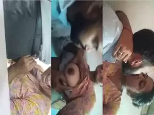 Desi Wife Boobs Sucking and Blowjob